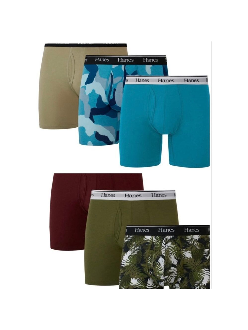6 PR HANES BOXER BRIEFS-NEW